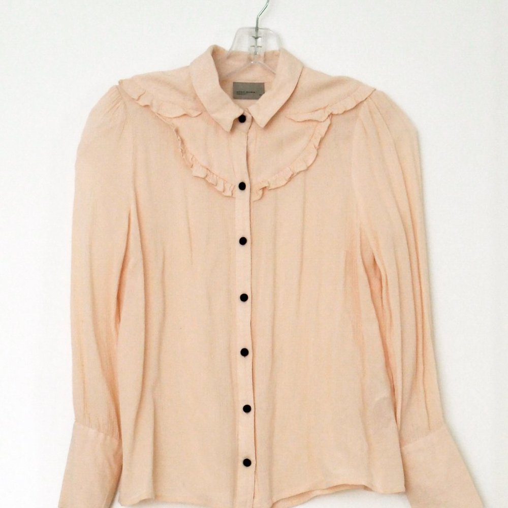 Vero Moda Pastel Peach Button Up Top Blouse XS